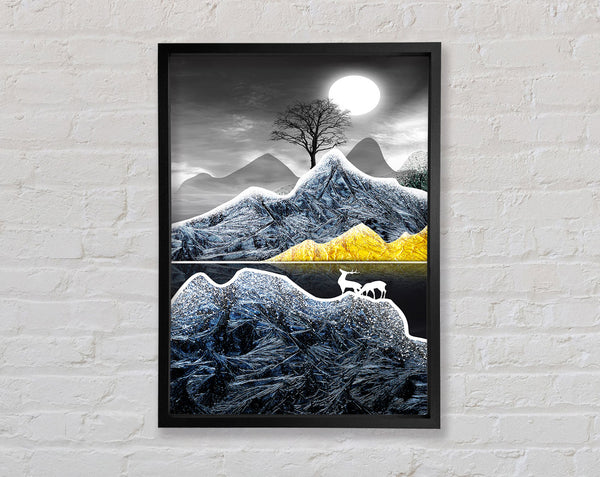 Moonlight Lake Framed Print