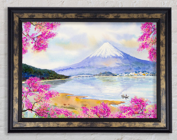 Mount Fiji Blossom Framed Print