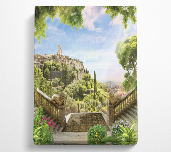 A Canvas Print of Mountain Scene With Steps Canvas Art