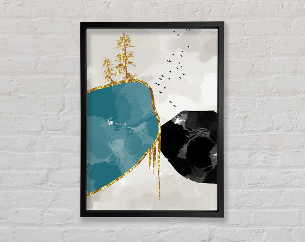 Mountain Tree Gold Framed Print