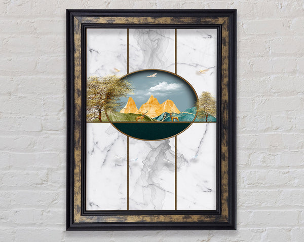 Mountain View Abstract Framed Print
