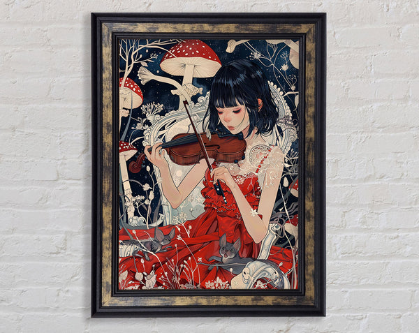 Mushroom Girl Violinist Framed Print