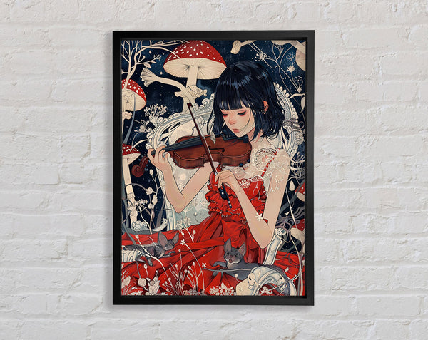 Mushroom Girl Violinist Framed Print