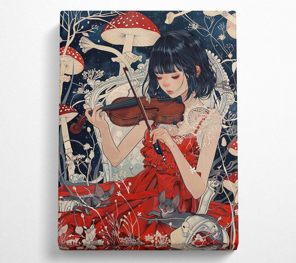  A Canvas Print of Mushroom Girl Violinist Canvas Art