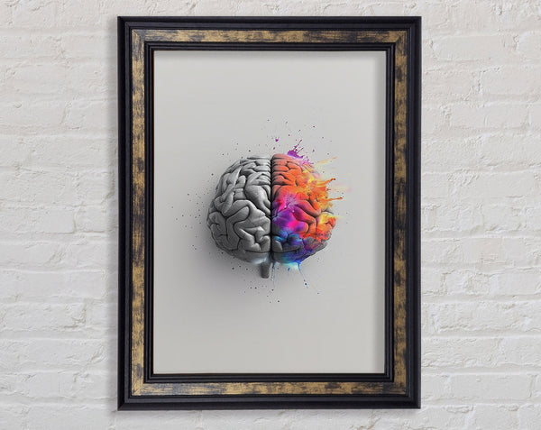 Neon Brain Framed Print