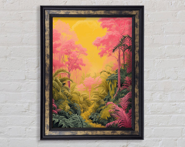 Neon Jungle Framed Print