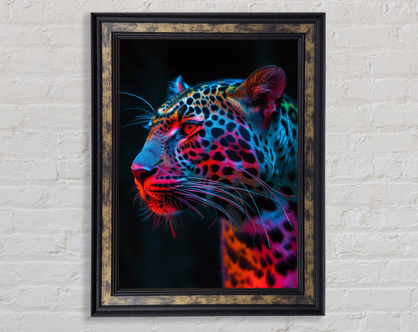 Neon Leopard Framed Print