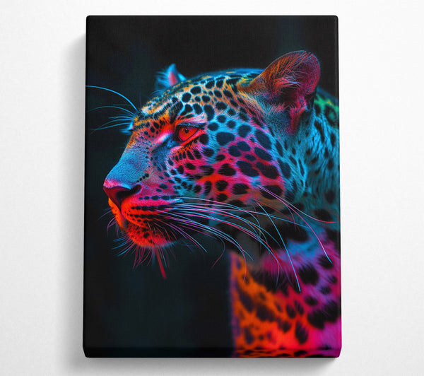  A Canvas Print of Neon Leopard Canvas Art