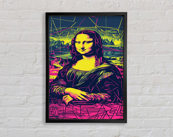 Neon Mona Lisa Framed Print
