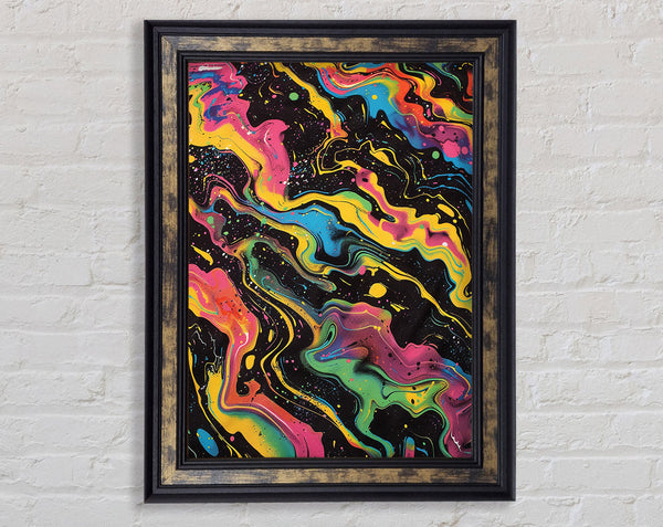 Neon Nineties Framed Print