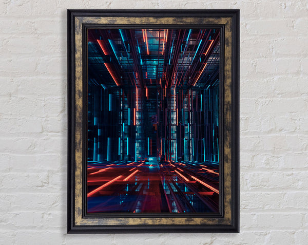 Neon Space Framed Print