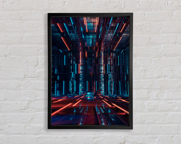 Neon Space Framed Print