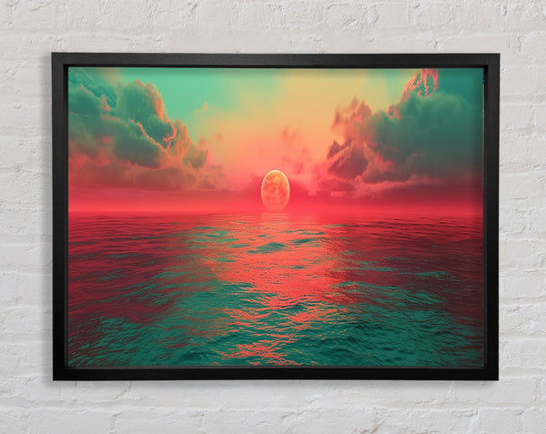 Neon Sunset Framed Print