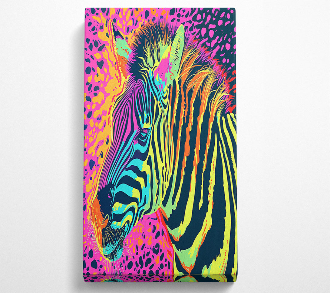  A Canvas Print of Neon Zebra Canvas Print