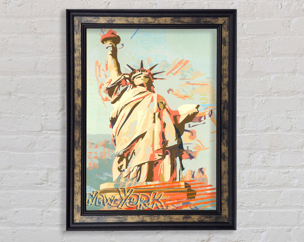 New York Statue Art Framed Print