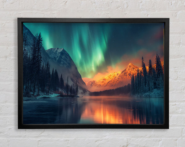 Northern Blue To Red Framed Print