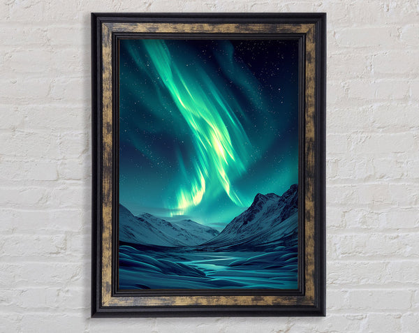 Northern Lights Green Framed Print