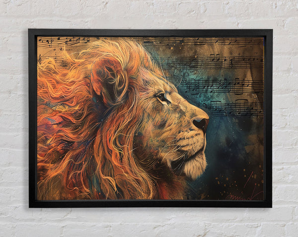 Notation Lion Framed Print