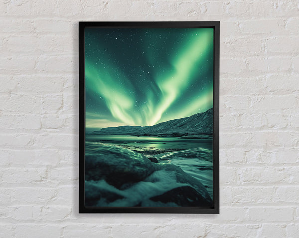 Nothern Lights Green Framed Print
