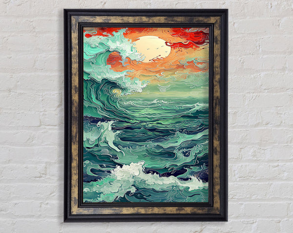 Oil Waves Framed Print