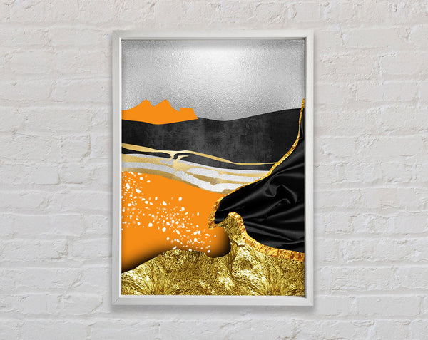 Orange And White Abstract Framed Print