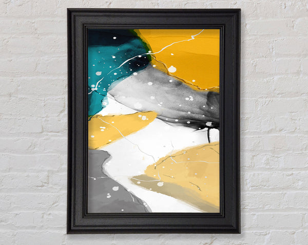 Orange And Black Shapes Framed Print