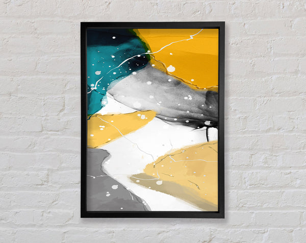 Orange And Black Shapes Framed Print