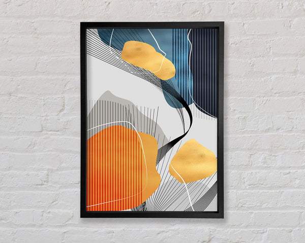 Orange And Blue Abstrac6Y Framed Print