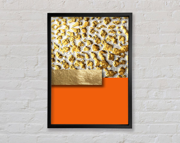 Orange And Gold Squares Framed Print