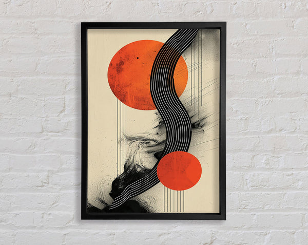 Orange Circle Wave Framed Print