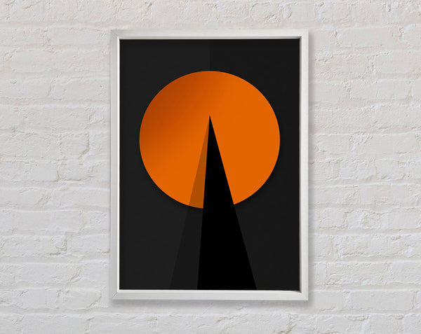 Orange Circle  White Triangle Framed Print
