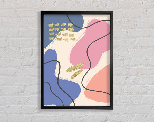 Orange  Pink And Blue Shapes Framed Print
