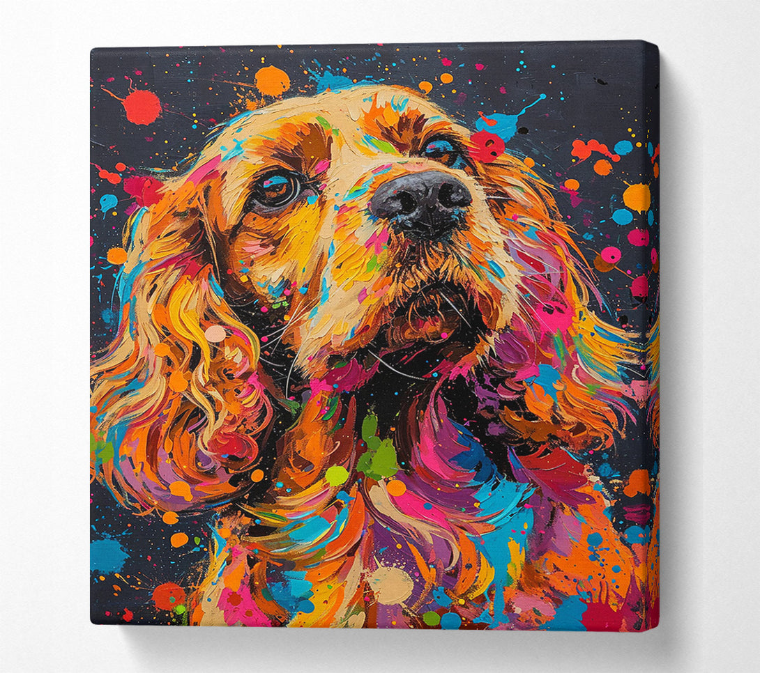 A Canvas Print of Paint Splatter Dog Canvas Wall Art
