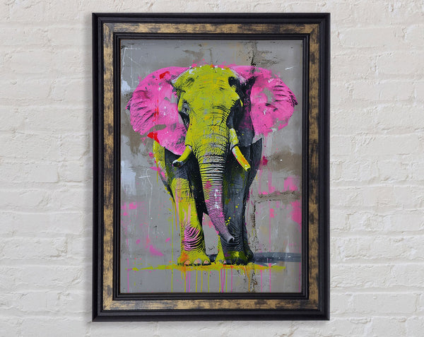 Pastel Elephant Framed Print