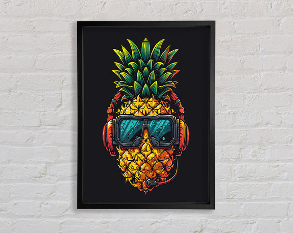 Pineapple Headset Framed Print