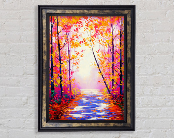 Pink Blossom Walk Framed Print