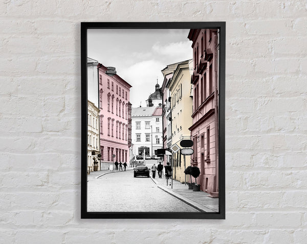 Pink Buildings Street View Framed Print