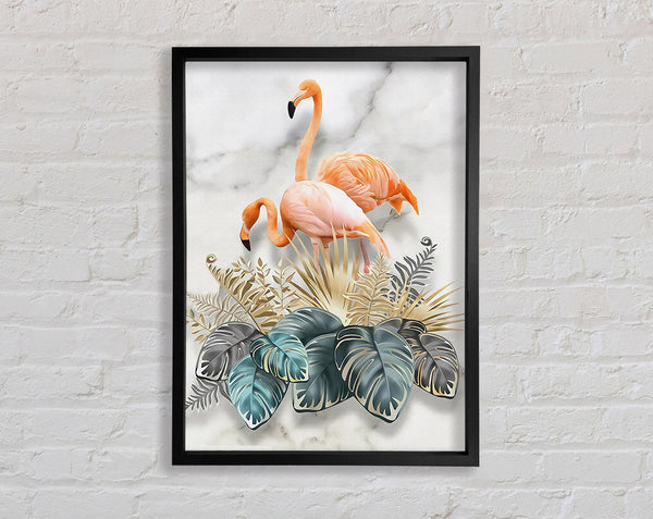 Pink Flamigos Framed Print