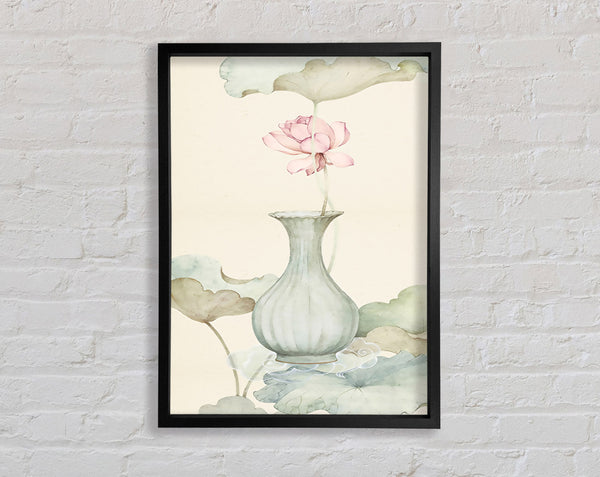 Pink Flower In Vase Framed Print