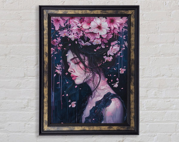 Pink Flower Lady Framed Print