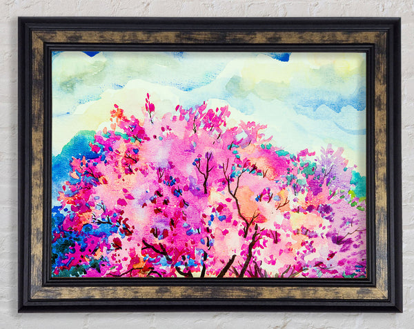 Pink Tree Blossom Framed Print