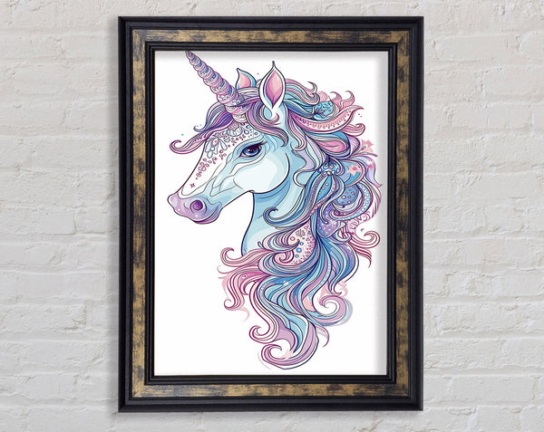 Pink Unicorn Fairy Framed Print