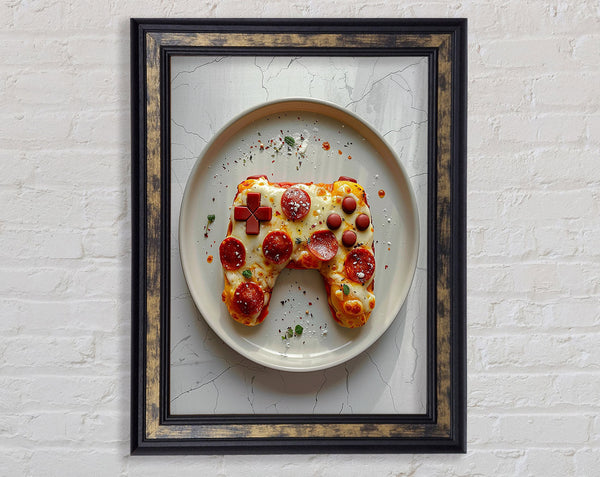 Pizza Gamer Framed Print
