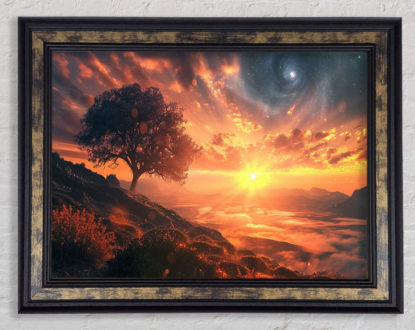 Planetary Sunset Framed Print