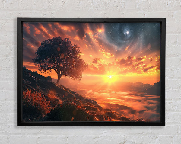 Planetary Sunset Framed Print