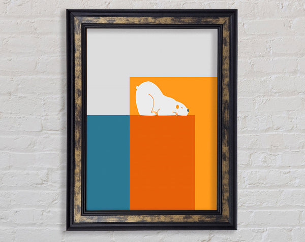 Polar Bear On Edge Framed Print