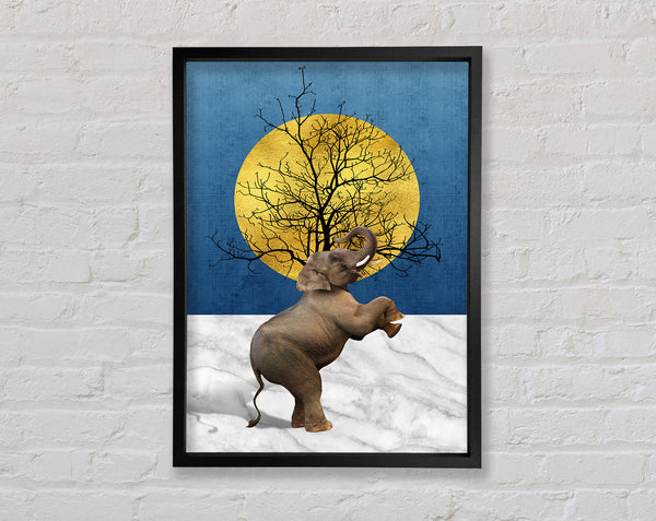 Prancing Elephant Framed Print