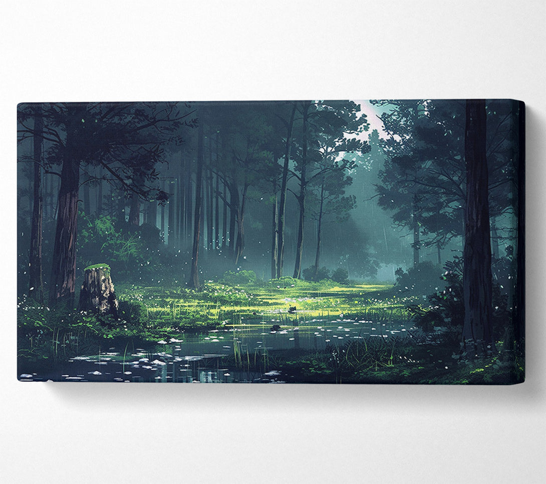  A Canvas Print of Rainy Forest Canvas Wall Art