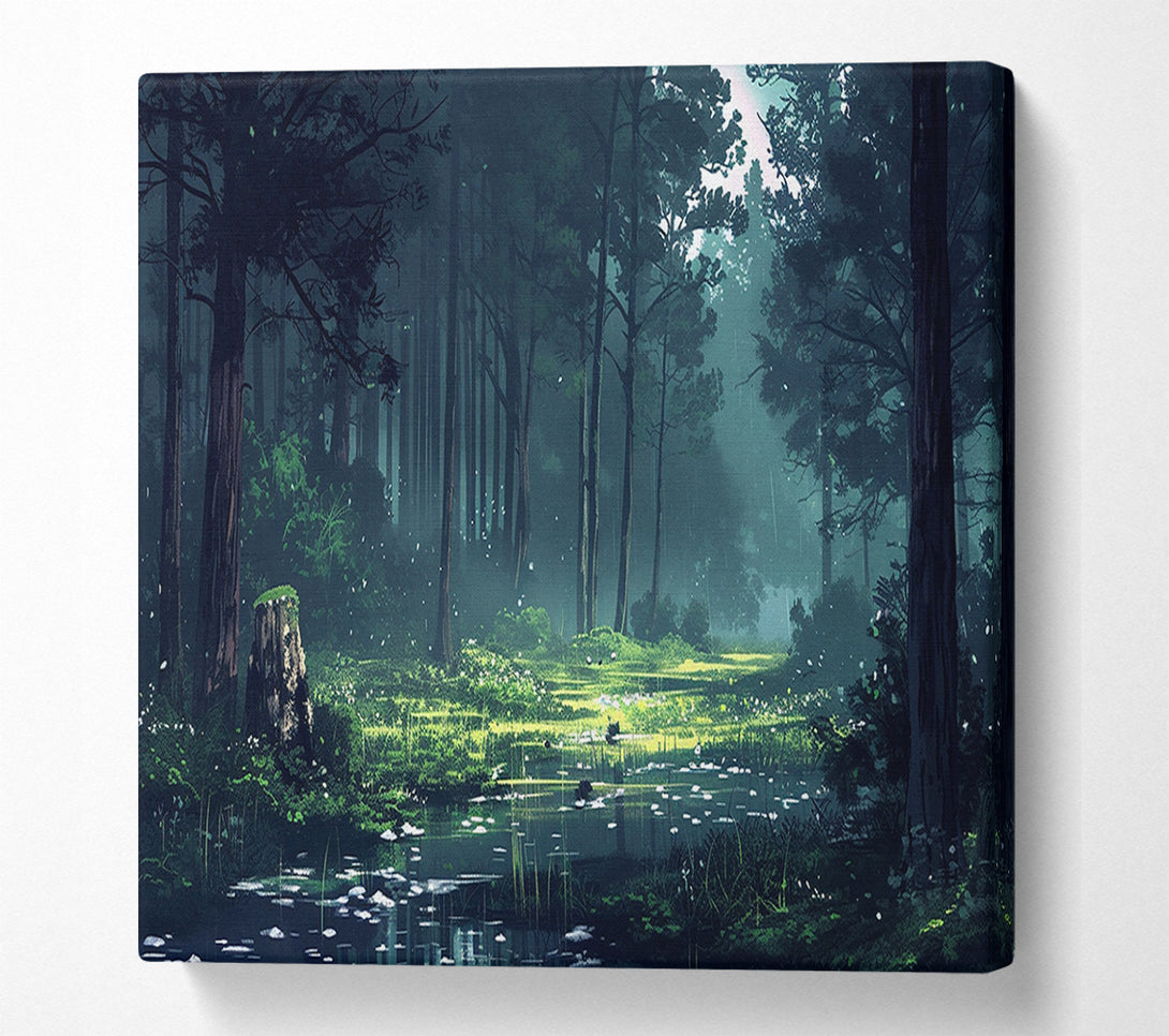  A Canvas Print of Rainy Forest Canvas Wall Art