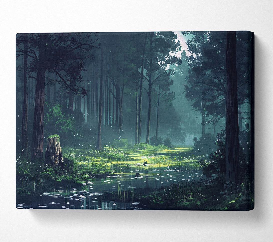  A Canvas Print of Rainy Forest Canvas Wall Art